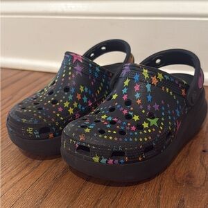 Little Kids Crocs Classic Disco Dance Party Cutie Black Platform Clog Size 12 C